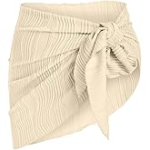 ZAFUL Metallic Shiny Short Sarong Coverups for Women Semi Sheer Bathing Suit Wrap Swimsuit Skirt Beach Bikini Cover Up