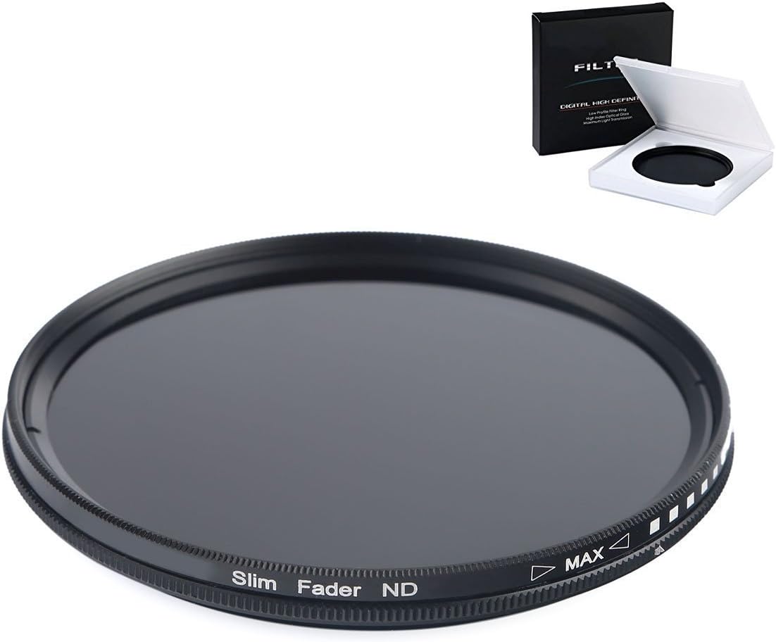 52MM Variable Neutral Density Slim Filter - ND2 to ND400 ND Filter for Nikon D3400, D3200, D3300, D3100, D5100, D5200, D5300, D5500, D5600, D7100, D7200, DF, D4, D90, D610, D700, D750, D800, D810 DSLR