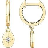 PAVOI 14K Gold Plated S925 Sterling Silver Post Lightweight Drop/Dangle Huggie Earrings for Women | Religious Ornament: Cross, Evil Eye, Clover, Celtic | Dainty Earrings for Women