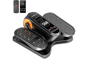 CURSOR FITNESS Under Desk Elliptical Machine, Electric Leg Exerciser as Seen on Tv for Seniors, Quiet Portable Seated Pedal Exerciser with Remote Control, 12 Adjustable Speeds, Auto & HR Mode for Home Office