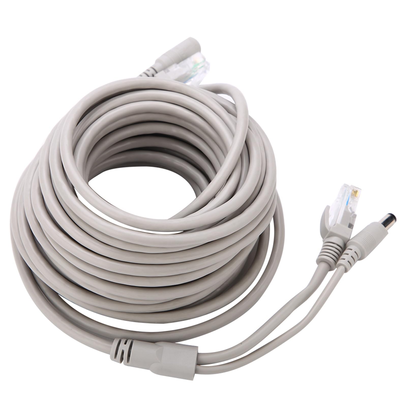 Socobeta RJ45+DC Ethernet CCTV Cable for IP Cameras NVR System 10Mbps/100Mbps 5M/10M/15M/20M(10M)