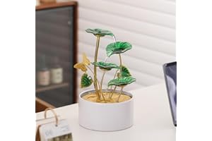 ANDADY Tabletop Fountain Water Feature Indoor and Outdoor Home and Garden Decoration (Leaf Fountain 2)