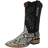 Texas Legacy Mens Natural Western Boots Snake Python Print Leather Square Toe