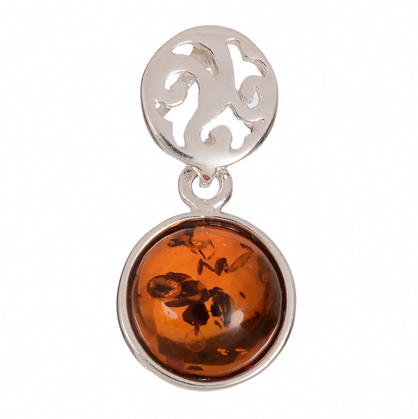 Sterling Silver and Baltic Honey Amber Pendant "Agatha"