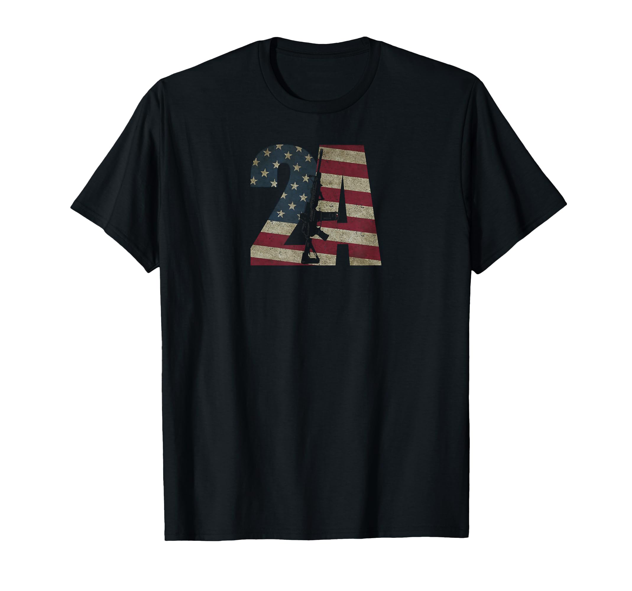 Photo 1 of 2nd Amendment Patriotic Gun Owner American Flag Rifle T-Shirt