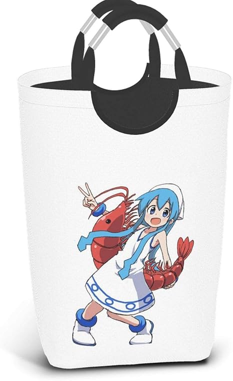 Amazon 侵略 イカ娘 エビ柄 動物 ランドリーバスケット 取っ手付き 防水 収納バッグ 折り畳み 雑貨 おしゃれ かわいい 男女兼用 アニメ キャラクター ランドリー収納 オンライン通販