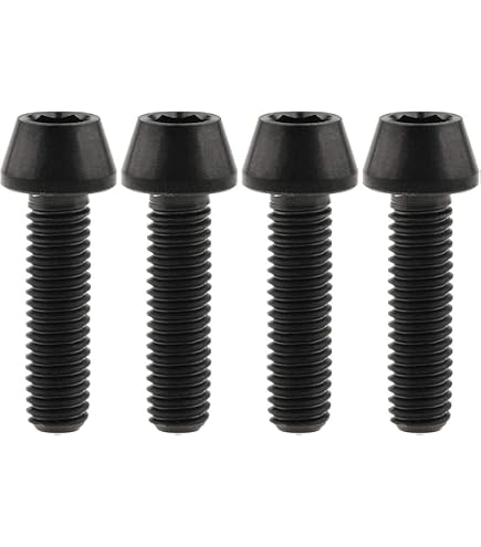 4 Boulons En Titane Grade 5 M6 - Longueur 60 Mm, Tête Torx T30 - Noir, Pour Vélo, Moto