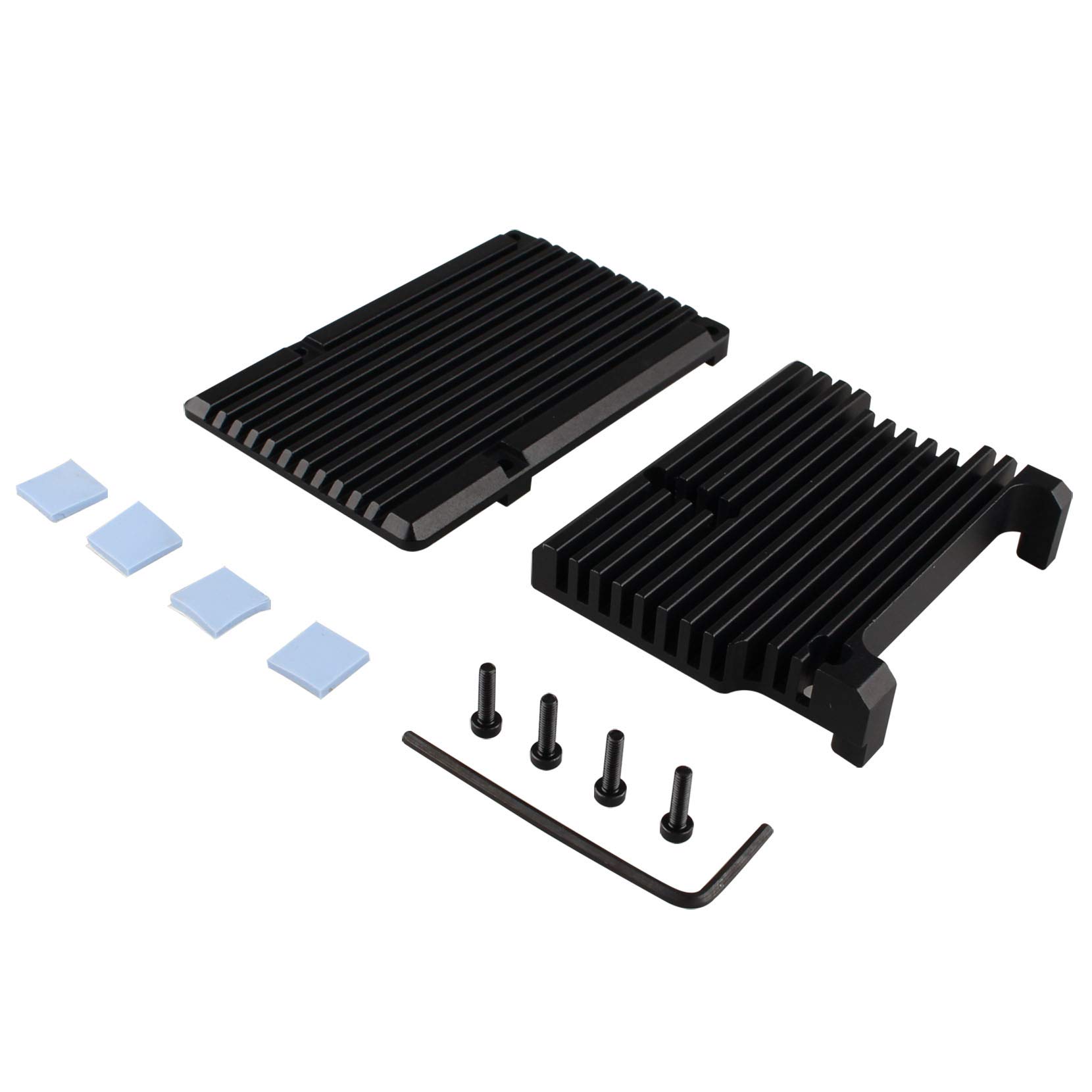 Jopto Computer Model B Armor Aluminum Alloy Case Passive Cooling Shell Metal Enclosure Heat Dissipation Auminum Alloy Box Compatible with Raspberry Pi 4B Raspberry Pi Model B Black (without Fan)