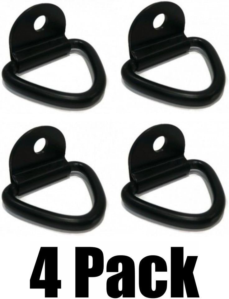 The ROP Shop (4) 1/4" Black Steel D Ring Bracket Clip
