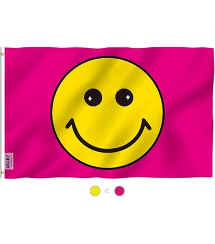 Happy Happy Smile Amazon.com : Happy Face (Pink) Flag 3x5ft Poly : Patio, Lawn