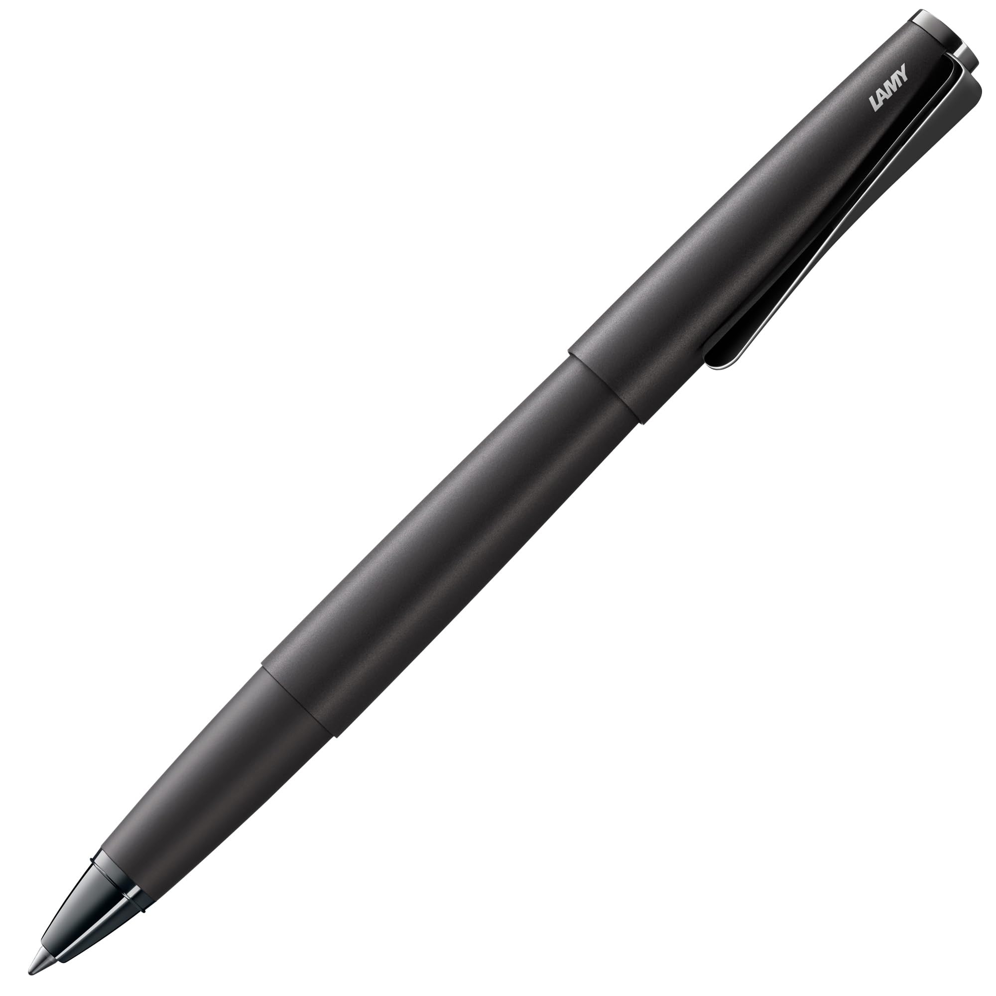 Lamy studio lx-all-black - rollerball pen in elegant metal barrel - with propeller-shaped clip & in line width M M 63 rollerball refill in black