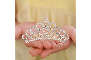 JWICOS Mini Princess Comb Silver Crystal Rhinestone Hair Accessory Comb Headband Decorations for Women and Girls