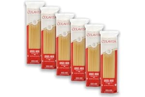 Colavita Capellini Pasta – Pack of 6 (1lb Bags) – Authentic Italian Angel Hair Pasta Made with 100% Durum Wheat Semolina – Perfect for Light Sauces, Soups, and Gourmet Dishes