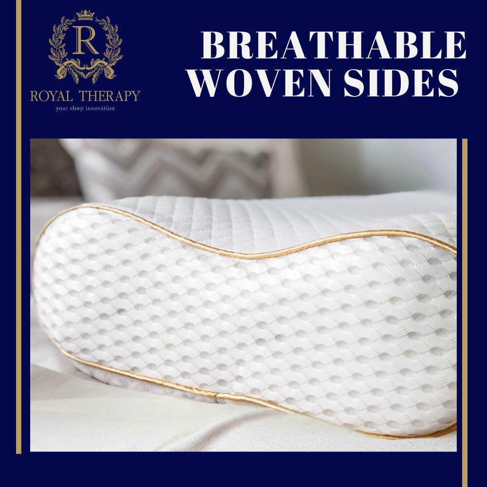Royal Therapy King Memory Foam Pillow, Neck Pillow Bamboo Adjustable Side Sleeper Pillow: Home & Kitchen