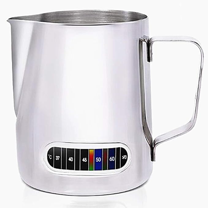 Milk Frothing Pitchers with Integrated Thermometer,Latte Art Jug