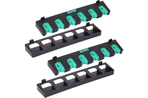 KULPORT Fishing Rod Rack Holders Wall-Mounted Fishing Pole Holder & Rack, Fishing Pole Holders for Garage & Boat 6-Rod Storage Racks(Vertical Green, 2 Pair)