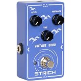 STRICH VINTAGE ECHO Analog Delay Guitar Pedal, True Bypass, Blue | Vintage delay effect pedal for electric guitar