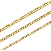 Monily Stainless Steel Mens Cuban Link Chain Silver 18K Gold Chain for Men Hip Hop Mens Jewelry