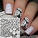 NICOLE DIARY 5Pcs Nail Stamping Template Lines Flower Themed Halloween Plate Kits Square Nail Stamp Template Image Models NDP101-105
