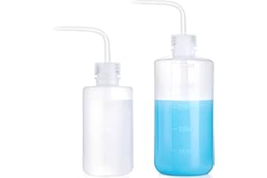 Mkono 2 Pack Watering Can - 250ML and 500ML Succulent Watering Bottle, Plant Flower Squeeze Plastic Bend Mouth Safety Wash Bottle, Small and Medium, White