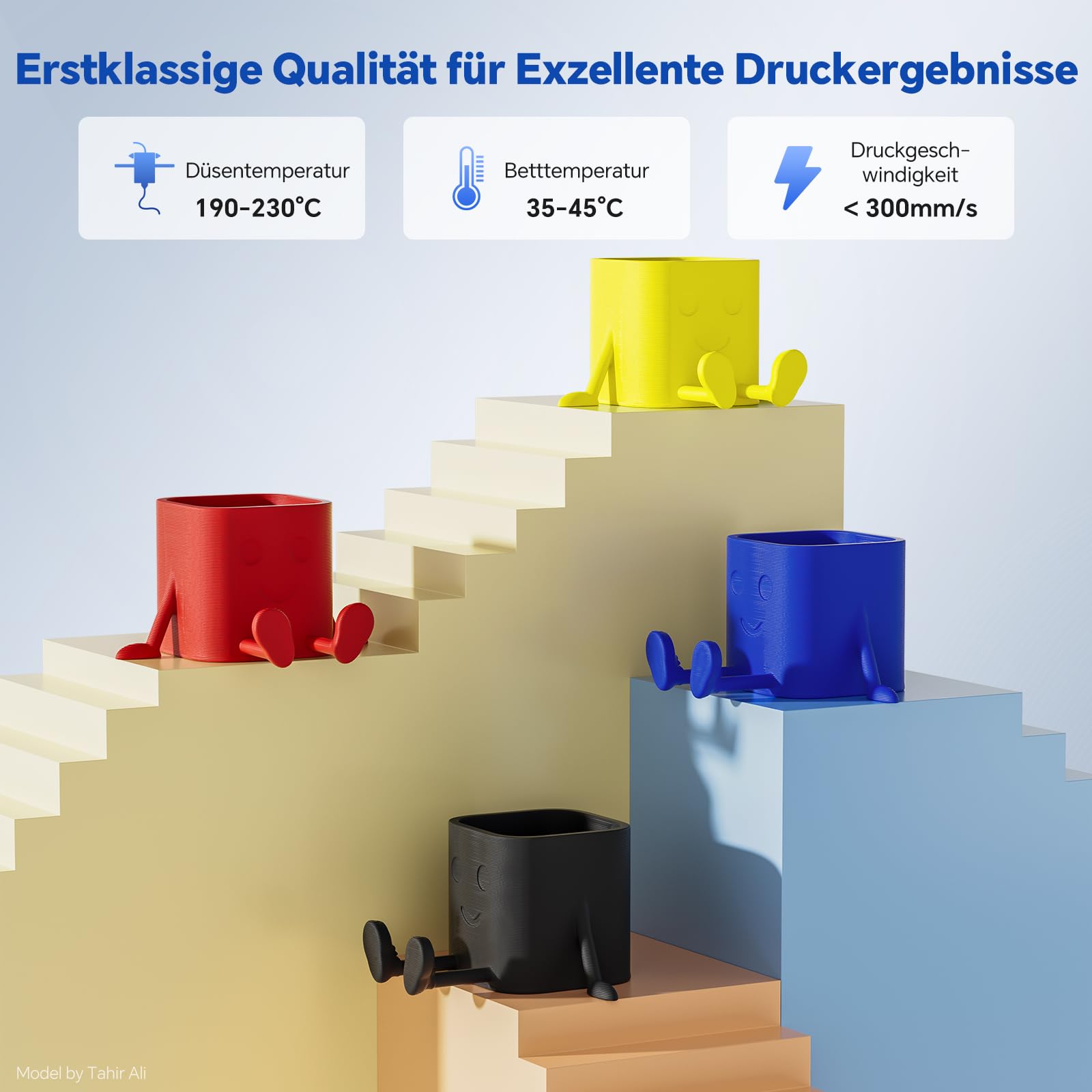 DEEPLEE PLA PRO Filament 1.75mm, Stärkere Zähigkeit 3D Drucker Filament, PLA Filament Maßgenauigkeit ±0.02 mm, Sauber gewickelt, Einfach zu Drucken, Passend für die meisten FDM 3D Drucker, Schwarz 1KG 4