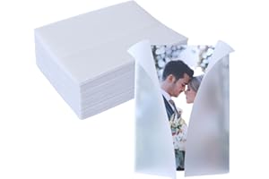LITPOETIC 200 Pack Pre-Folded Vellum Jackets for 5x7 Invitations -Vellum Envelope for Wedding Invitations Wraps - Bulk Transparent Paper Envelope Liners for Wedding Cards