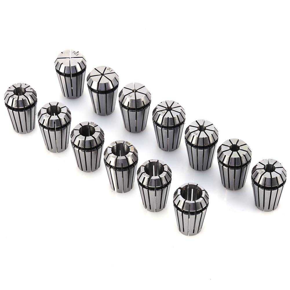 13Pcs 1-13mm ER20 Spring Router Collet Set for CNC Workholding Engraving Machine & Milling Lathe Tool