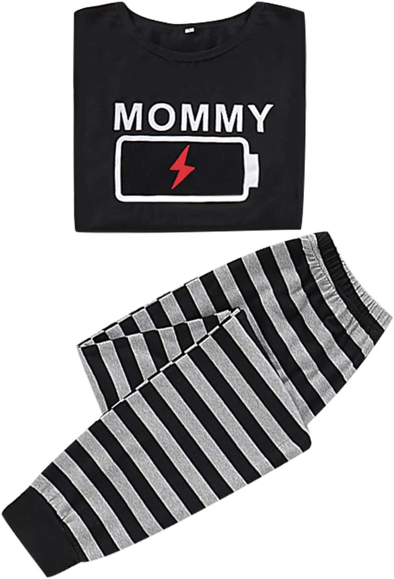 DaMohony Matching Pajamas for Family Women Men Kid Baby Battery Print Nightwear Pajamas Set Family Matching Clothes