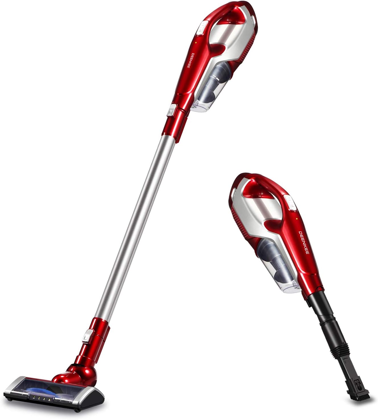 Deenkee Cordless Vacuum Cleaner, 2 in 1 Vacuum Cleaner, Vacuum Cleaner Handheld with Detachable Longer-lasting Battery,HEPA Filtration for Carpet Hard Floor Pet Hair Dust Cleaning