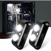 Xprite 2PCS Gun Safe Light Kit, Magnetic LED Safe Lights Motion Activated | Rotatable Lens Multi-Directional PIR Sensor Battery Powered Safe Lighting for Gun Safes Cabinet Closet Locker