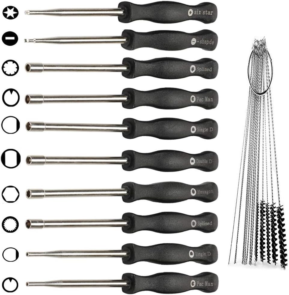 TOPEMAI Carburetor Adjustment Tool Kit for Common 2 Cycle Small Engine 10Pcs with Carburetor Cleaning Brush Needle : Garden & Outdoor