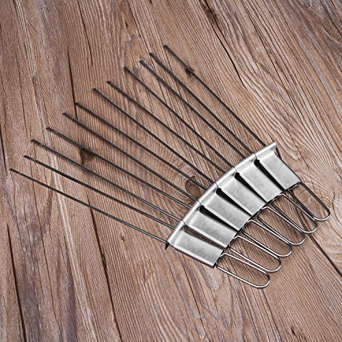 Double Prong BBQ Skewers,Barbecue Accessories,Metal BBQ Skewers Set