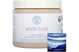 Penguin Pottery Glazes - Mid Fire - Flux Series - Flux Glaze, White - Cone 6 (16 fl.oz | 1 Pint | 473 ml)