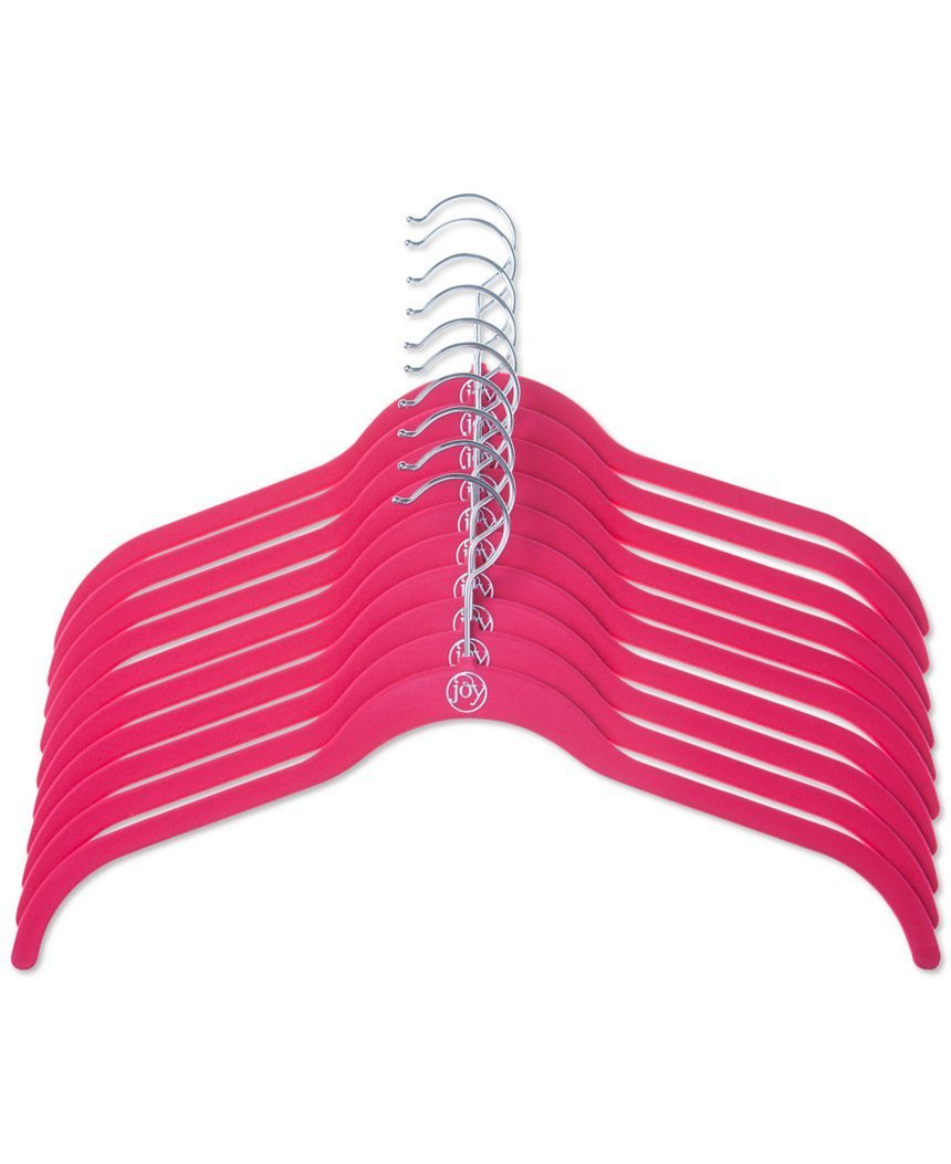 Joy Mangano 10-Pc. Huggable Hanger Set for Shirts (Fuschia)