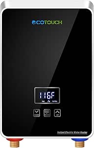 Tankless Water Heater Electric 240V, On Demand Hot Water Heater Digital Display 5.5kW,Electric Instant Hot Water Heater,Overheating Protection, Black