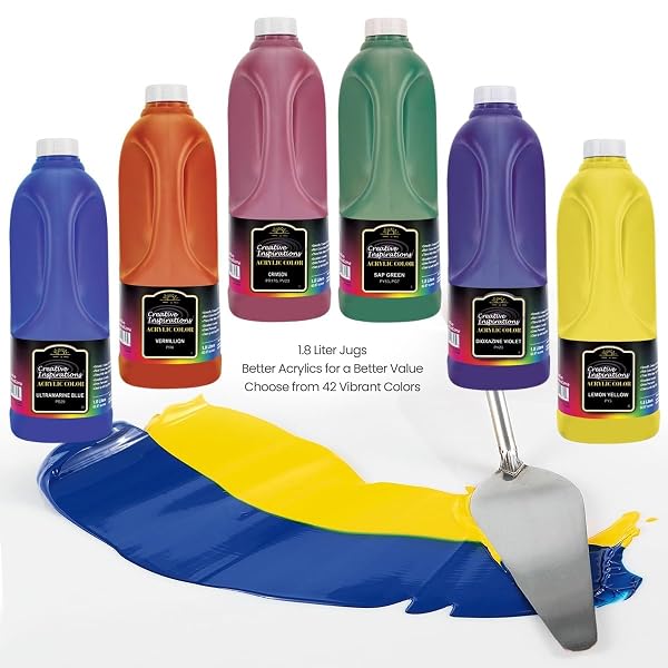 CREATIVE INSPIRATIONS ACRYLIC PAINT – PURPLE LAKE – 1.8 LITER – SMOOTH & CREAMY CONSISTENCY, VIBRANT PIGMENTATION, GREAT COVERAGE FOR ARTISTS – CLEAN UP WITH SOAP & WATER