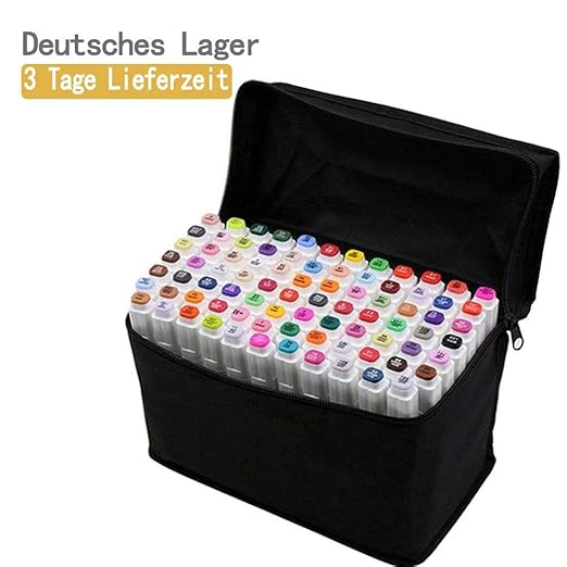 80 Farbige Stift Fettige Mark Farben Marker Set,Twin Tip Textmarker Graffiti Pens für Studenten Manga Kunstler Sketch Marker 