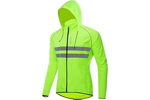 WOSAWE Packable Cycling Jacket Hooded Running Coat Lightweight Biking Windbreaker
