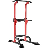 SogesHome Multi-Function Power Tower Pull Up Bar Dip Station for Home Gym | Height Adjustable PullUp Dip Stand, Full Body Strength Training Equipment, Fitness Workout for Push Ups Dips, 330LB Capacity