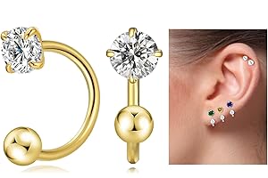 VDKIDKT Gold Tiny 3mm Birthstone Earrings for Women Teen Girls Small Huggie Half Hoop Earrings Tiny Cartilage Hypoallergenic 