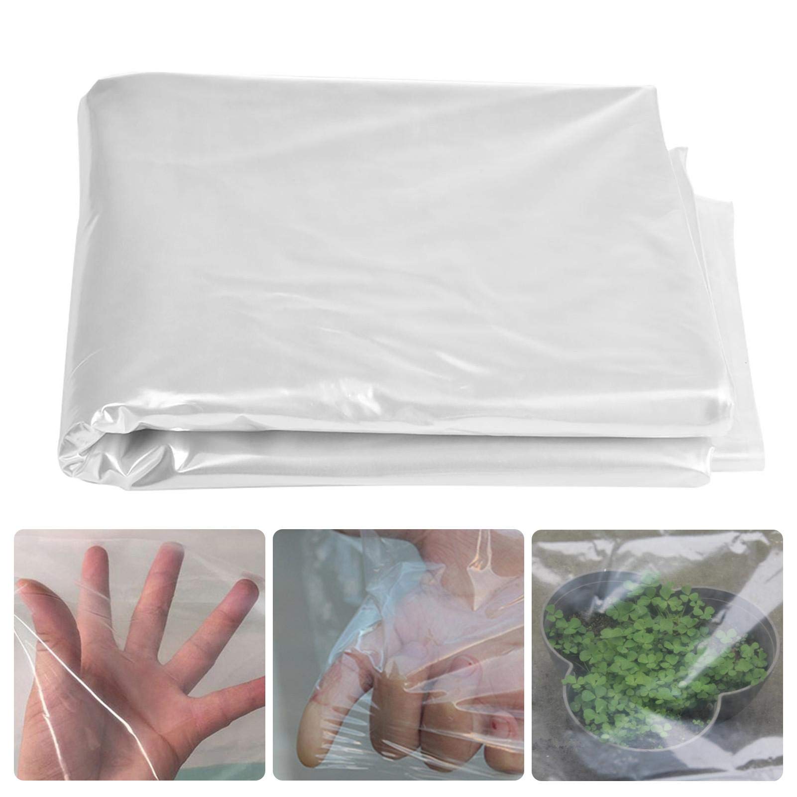 Wateralone Greenhouse Cover DIY Polytunnel Cover Transparent Antifreeze Film Protector Greenhouse Growing Tunnel Plant Cloches, Stabilised Polythene Tunnel Sheeting, Various Sizes