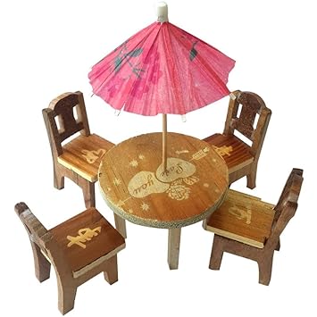 Online Collection Cute Wooden Doll House Miniature Dinning Table for Kids 3+ Years