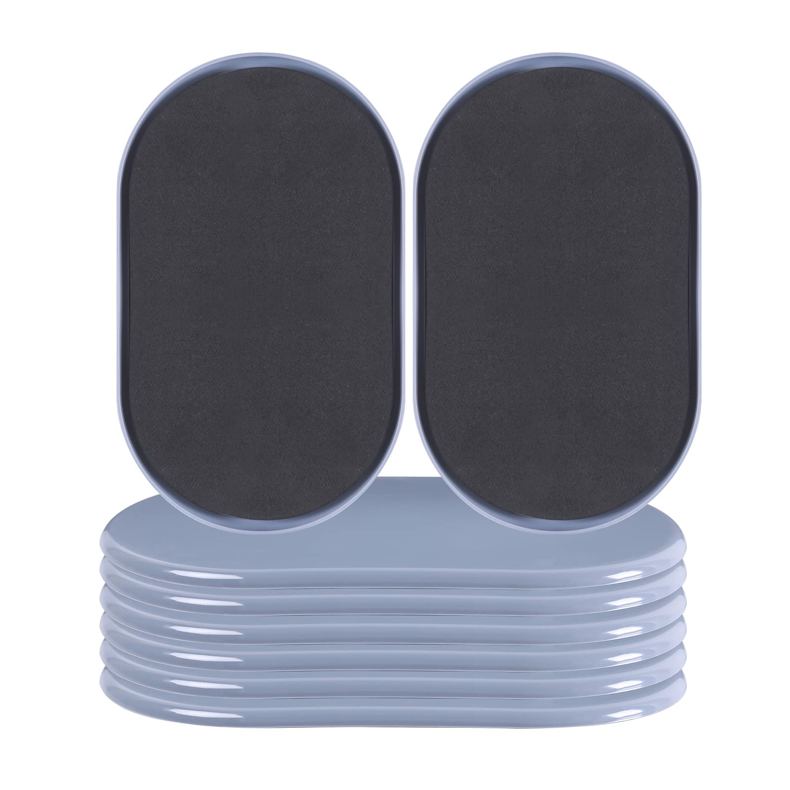 Ezprotekt 8 Pcs Reusable Furniture Sliders and Gliders for Carpet Surfaces – Moving Heavy Furniture Quickly and Easily with Furniture Sliders Oval (Light blue)