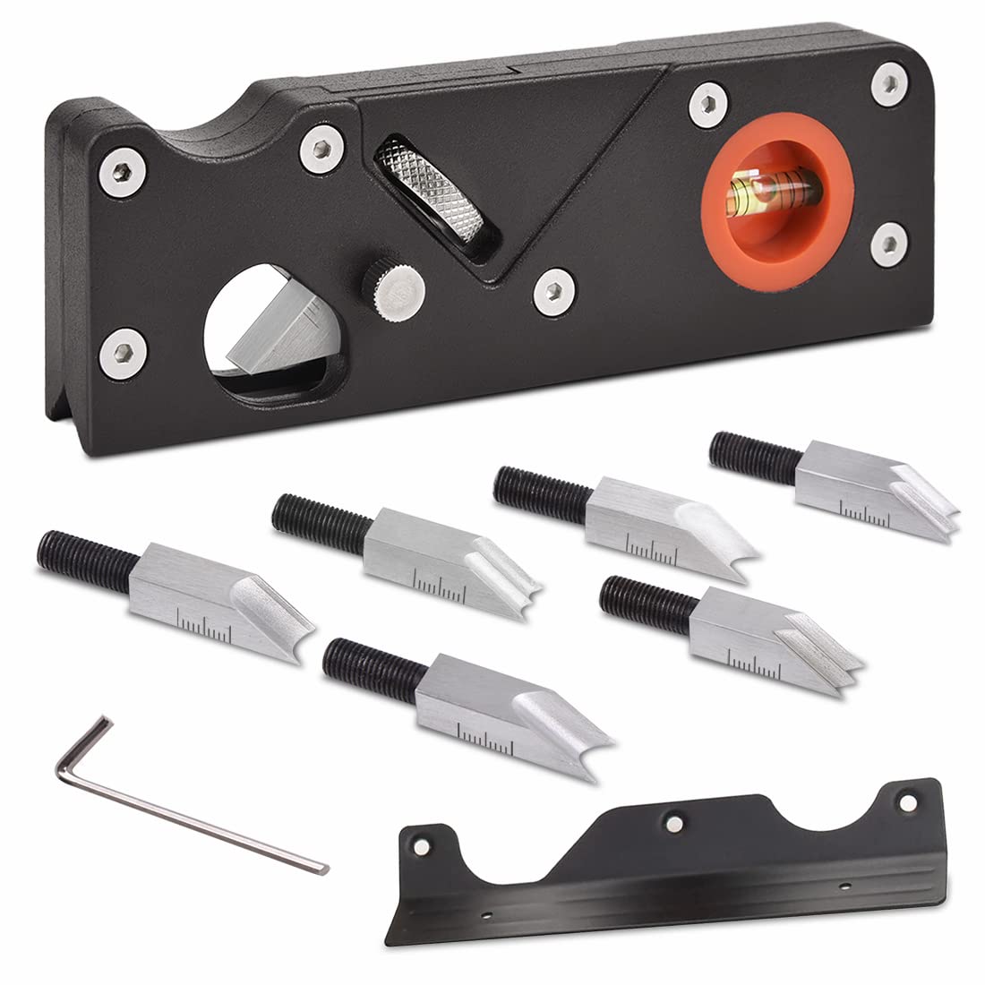 Chamfer Planer Woodworking Plane Edge Corner Flattening Tool, Corner Planers for Wood, Manual Hand Chamfering Planer for Edge Trimming of Wood (Chamfering w/7cutters)