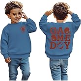 KEKEMI Toddler Boys Girls Football Sweatshirt Funny Game Day Pullover Shirt Ballgame Outfit Football Fans Tops Sports Clothes