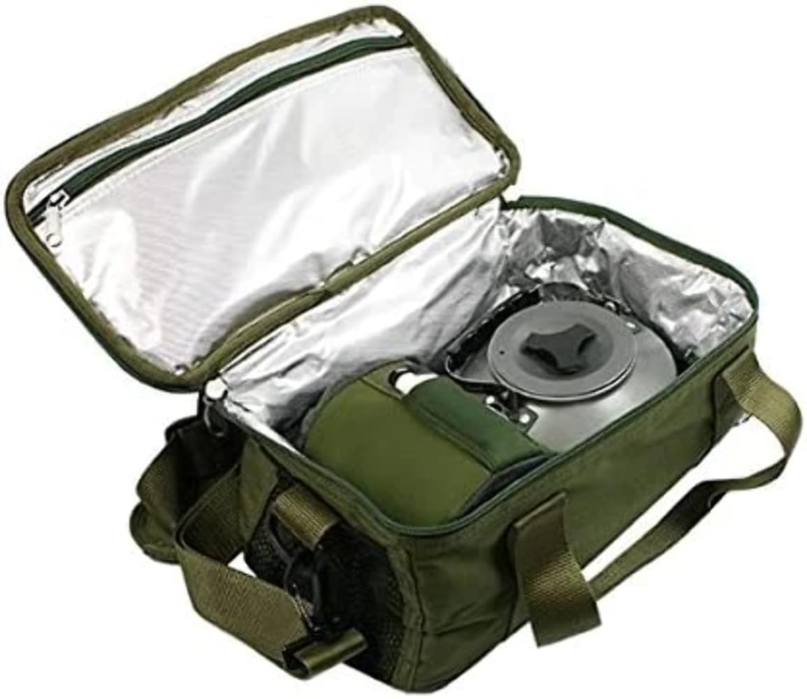 NGT FLA-BREWBAG-474 474 Carp Coarse Fishing Insulated Brew Kit Bag - Green, 35 x 17 x 13cm