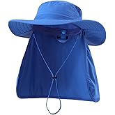 Home Prefer UPF 50+ Sun Hat with Neck Flap Toddler Boys Girls Wide Brim Bucket Hat Quick Dry Kids Safari Beach Adventure Hat