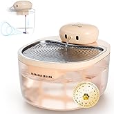 PetTop® Pumpless Cat Water Fountain - 102oz/ 3L - Stainless Steel Tray – 3600mAh Battery Operated with Motion Sensor - The Easiest to Clean