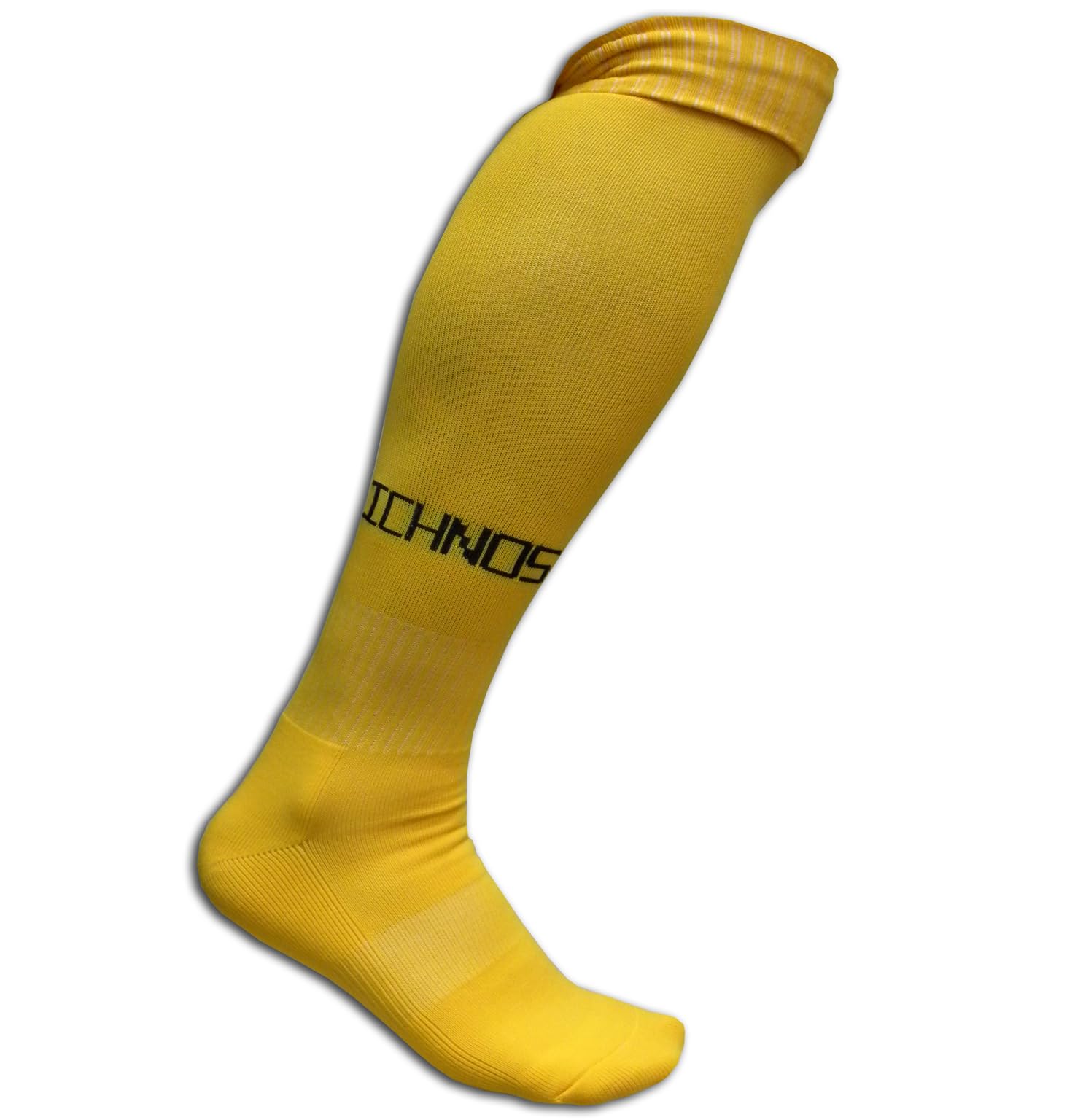 ICHNOS Knee High Football Socks – Perfect for Soccer, Rugby, and Hockey – Size L (UK 7-11 / EU 41-44) (Yellow)