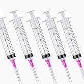 5 Pack 10ml 18 Gauge - Luer Lock 1ml 2.5ml 3ml 5ml 10ml 20ml with 25Ga, 23Ga, 22Ga, 21Ga, 18Ga Lab Consumables(Individually S